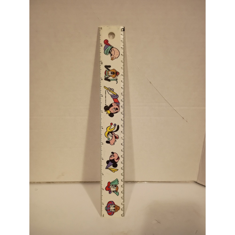 Vintage Disney Mickey Mouse & Friends 12 Inch Plastic Ruler Retro Stationery